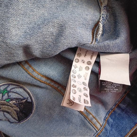 Ultra Game NBA Distressed Multi-Team Denim Patch Jean Jacket - Picture 9 of 13